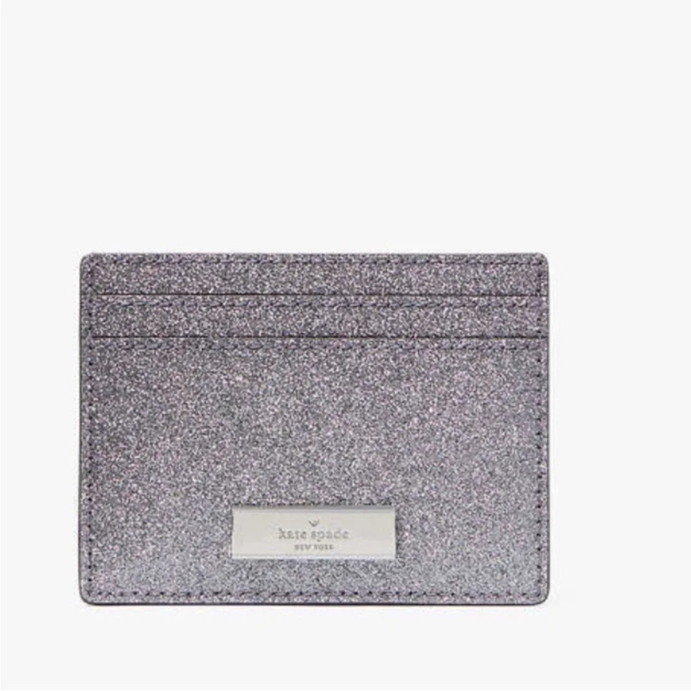 KATE SPADE NIB KENSIE GLITTER SLIM CARD CASE-Sealed Box